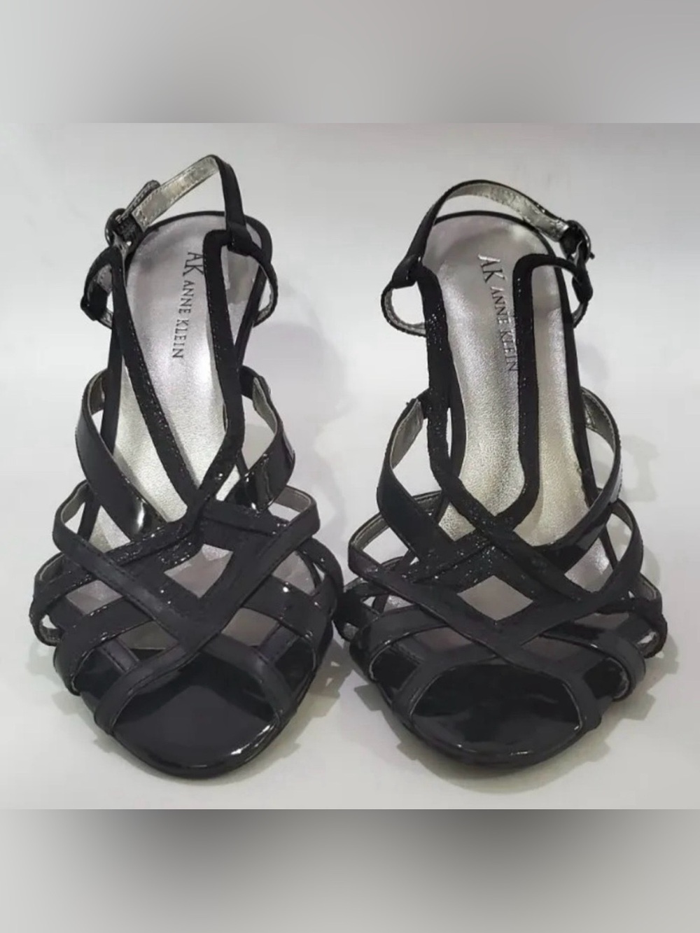 Women's Anne Klein Peep Toe Pump Heels Size 7.5M Black